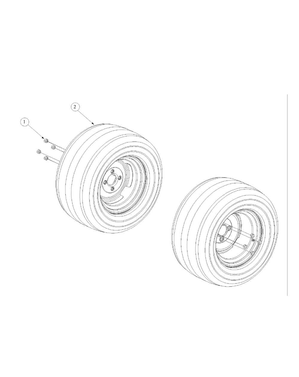 Wheel Assembly Diagram and Parts List for M72-GN 53AB5FEZ150-28-HP Cub Cadet Lawn Tractor